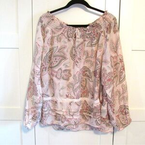 Paisley Print Off The Shoulder Top.